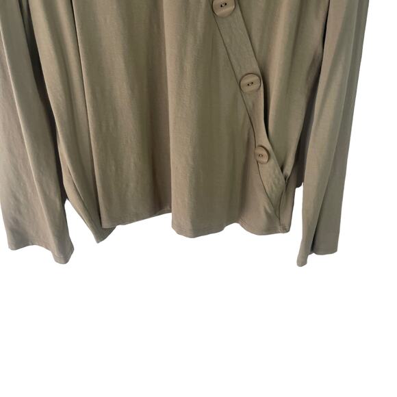 J.‎ Jill Women's Size Small Sage Green Asymmetrical Button Rayon Top - Picture 3 of 9